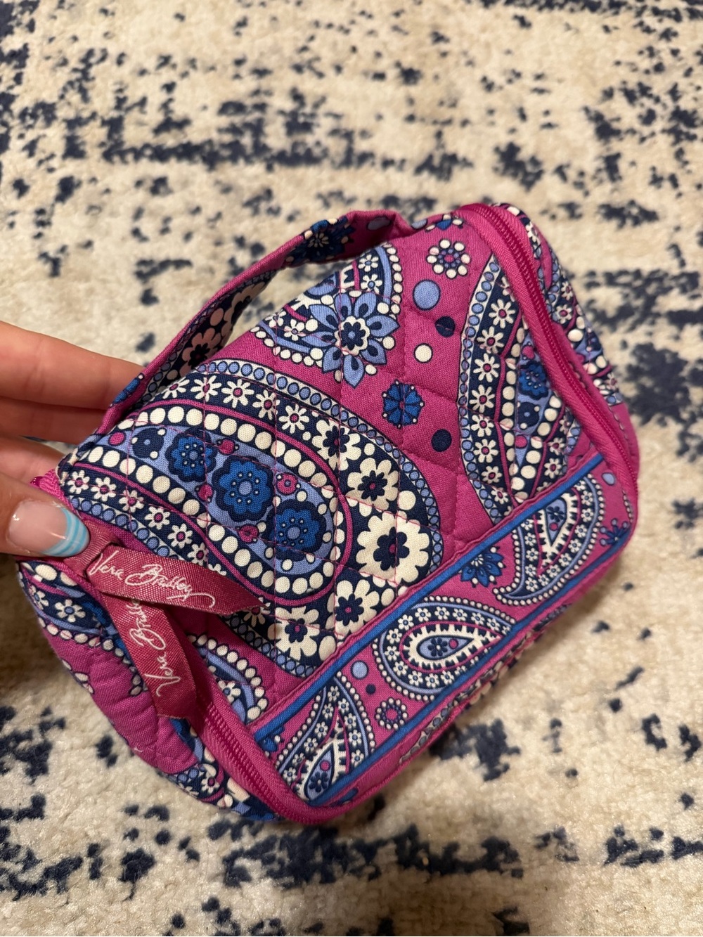 Vera Bradley Quilted Paisley Cosmetic Bag - Pink - Picture 2 of 7